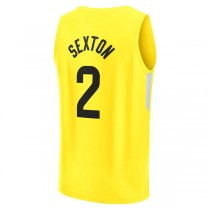 U.Jazz #2 Collin Sexton Fanatics Branded 2022-23 Fast Break Replica Player Jersey Icon Edition Yellow Stitched American Basketball Jersey