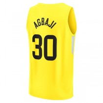 U.Jazz #30 Ochai Agbaji Fanatics Branded 2022-23 Fast Break Replica Player Jersey Icon Edition Yellow Stitched American Basketball Jersey