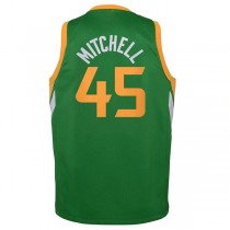 U.Jazz #45 Donovan Mitchell 2020-21 Swingman Player Jersey Green Earned Edition Stitched American Basketball Jersey