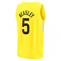 U.Jazz #5 Malik Beasley Fanatics Branded Fast Break Replica Jersey Icon Edition Yellow Stitched American Basketball Jersey