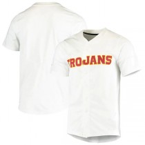 U.Trojans Vapor Untouchable Elite Replica Full-Button Baseball Jersey White Stitched American College Jerseys