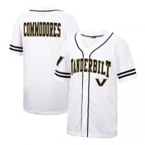 V.Commodores Colosseum Free-Spirited Team Full-Button Baseball Jersey White Stitched American College Jerseys