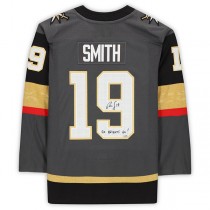 V.Golden Knights #19 Reilly Smith Fanatics Authentic Autographed with Go Knights Go! Inscription Limited Edition of 19 Gray Hockey Jerseys
