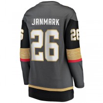 V.Golden Knights #26 Mattias Janmark Fanatics Branded 2017-18 Alternate Breakaway Jersey Gray Hockey Jerseys