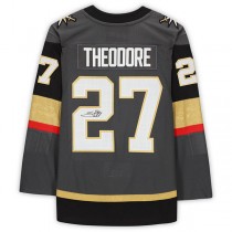 V.Golden Knights #27 Shea Theodore Fanatics Authentic Autographed Authentic Jersey Gray Hockey Jerseys