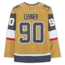 V.Golden Knights #90 Robin Lehner Fanatics Authentic Autographed Gold Alternate Authentic Jersey Hockey Jerseys