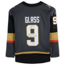V.Golden Knights #9 Cody Glass Fanatics Authentic Autographed Breakaway Jersey with Multiple Inscriptions Stitched American Hockey Jerseys