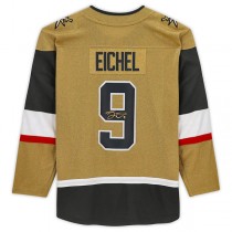 V.Golden Knights #9 Jack Eichel Fanatics Authentic Autographed Alternate Breakaway Jersey Gold Stitched American Hockey Jerseys