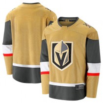 V.Golden Knights Fanatics Branded 2020-21 Home Premier Breakaway Jersey Gold Stitched American Hockey Jerseys