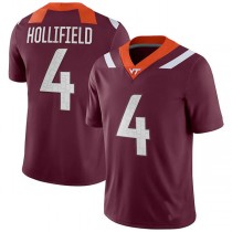 V.Tech Hokies #4 Dax Hollifield NIL Replica Football Jersey - Maroon Stitched American College Jerseys
