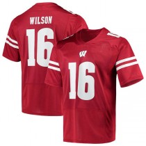 W.Badgers #16 Russell Wilson Under Armour Replica Alumni Jersey Red Stitched American College Jerseys