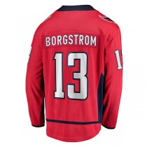 W.Capitals #13 Henrik Borgstrom Fanatics Branded Home Breakaway Player Jersey Red Stitched American Hockey Jerseys