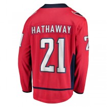W.Capitals #21 Garnet Hathaway Fanatics Branded Replica Player Jersey Red Stitched American Hockey Jerseys