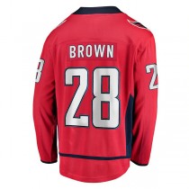 W.Capitals #28 Connor Brown Fanatics Branded Home Breakaway Player Jersey Red Stitched American Hockey Jerseys