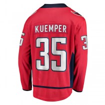 W.Capitals #35 Darcy Kuemper Fanatics Branded Home Breakaway Player Jersey Red Stitched American Hockey Jerseys