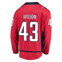 W.Capitals #43 Tom Wilson Fanatics Branded Home Premier Breakaway Player Jersey Red Stitched American Hockey Jerseys