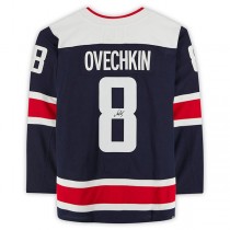 W.Capitals #8 Alex Ovechkin Fanatics Authentic Autographed Alternate Navy Stitched American Hockey Jerseys