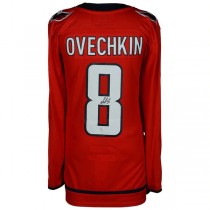 W.Capitals #8 Alex Ovechkin Fanatics Authentic Autographed Red Stitched American Hockey Jerseys