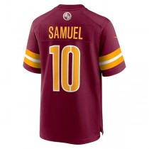 W.Commanders #10 Curtis Samuel Burgundy Game Jersey Stitched American Football Jerseys