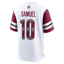 W.Commanders #10 Curtis Samuel White Away Game Player Jersey Stitched American Football Jerseys