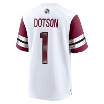 W.Commanders #1 Jahan Dotson White Game Player Jersey Stitched American Football Jerseys