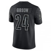 W.Commanders #24 Antonio Gibson Black RFLCTV Limited Jersey Stitched American Football Jerseys