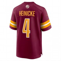 W.Commanders #4 Taylor Heinicke Burgundy Game Jersey Stitched American Football Jerseys
