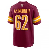 W.Commanders #62 Alex Akingbulu Burgundy Game Player Jersey Stitched American Football Jerseys