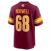 W.Commanders #68 Andrew Norwell Burgundy Player Game Jersey Stitched American Football Jerseys