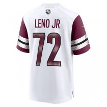 W.Commanders #72 Charles Leno Jr. White Away Game Player Jersey Stitched American Football Jerseys