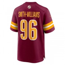 W.Commanders #96 James Smith-Williams Burgundy Game Player Jersey Stitched American Football Jerseys