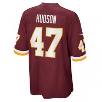 W.Football Team #47 Khaleke Hudson Burgundy Game Player Jersey Stitched American Football Jerseys