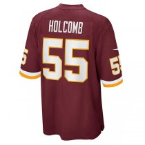 W.Football Team #55 Cole Holcomb Burgundy Game Player Jersey Stitched American Football Jerseys