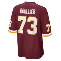 W.Football Team #73 Chase Roullier Burgundy Game Player Jersey Stitched American Football Jerseys