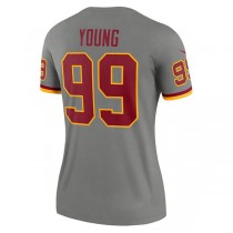 W.Football Team #99 Chase Young Gray Inverted Legend Jersey Stitched American Football Jerseys