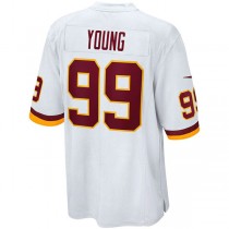 W.Football Team #99 Chase Young White Player Game Jersey Stitched American Football Jerseys