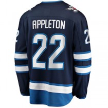W.Jets #22 Mason Appleton Fanatics Branded Home Breakaway Jersey Navy Stitched American Hockey Jerseys