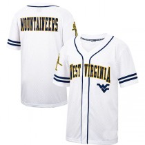 W.Virginia Mountaineers Colosseum Free Spirited Baseball Jersey White Navy Stitched American College Jerseys