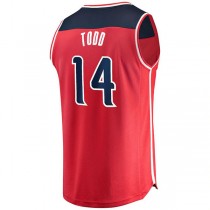 W.Wizards #14 Isaiah Todd Fanatics Branded 2 Fast Break Replica Jersey Red Icon Edition Stitched American Basketball Jersey