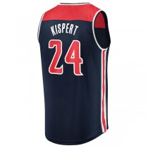 W.Wizards #24 Corey Kispert Fanatics Branded Fast Break Replica Jersey Navy Statement Edition Stitched American Basketball Jersey
