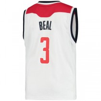 W.Wizards #3 Bradley Beal Replica Jersey Association Edition White Stitched American Basketball Jersey