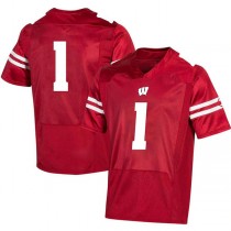 #1 W.Badgers Under Armour Replica Football Jersey - Red Stitched American College Jerseys