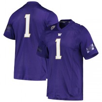#1 W.Huskies Team Premier Football Jersey Purple Stitched American College Jerseys