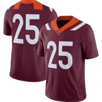 #25 V.Tech Hokies Game Player Jersey Maroon Stitched American College Jerseys