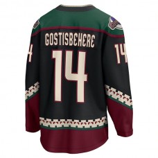 A.Coyotes #14 Shayne Gostisbehere Fanatics Branded Home Breakaway Player Jersey Black Stitched American Hockey Jerseys