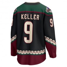 A.Coyotes #9 Clayton Keller Fanatics Branded Home Premier Breakaway Player Jersey Black Stitched American Hockey Jerseys