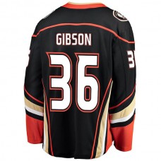 A.Ducks #36 John Gibson Fanatics Branded Breakaway Player Jersey Black Stitched American Hockey Jerseys