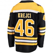 B.Bruins #46 David Krejci Fanatics Branded Home Breakaway Player Jersey Black Stitched American Hockey Jerseys