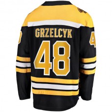 B.Bruins #48 Matt Grzelcyk Fanatics Branded Team Home Breakaway Player Jersey Black Stitched American Hockey Jerseys