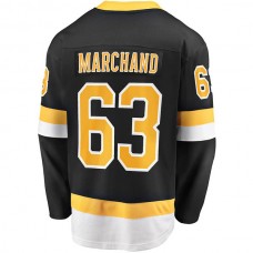B.Bruins #63 Brad Marchand Fanatics Branded Alternate Premier Breakaway Player Jersey Black Stitched American Hockey Jerseys